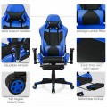 PU Leather Gaming Chair with USB Massage Lumbar Pillow and Footrest - Gallery View 5 of 44