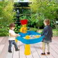 Kids Sand and Water Table for Toddlers with Umbrella and 18 Pieces Accessory Set