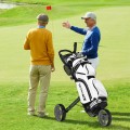 3 Wheel Folding Golf Push Cart with Brake Scoreboard Adjustable Handle - Gallery View 31 of 47