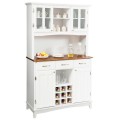 Wood Buffet Hutch Cabinet with 3 Large Drawers