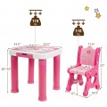 Adjustable Kids Activity Play Table and 2 Chairs Set withStorage Drawer - Gallery View 9 of 36
