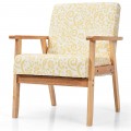 Modern Accent Armchair Fabric Lounge Chair with Rubber Wood Leg - Gallery View 29 of 36