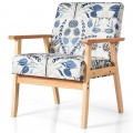 Modern Accent Armchair Fabric Lounge Chair with Rubber Wood Leg - Gallery View 17 of 36