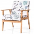 Modern Accent Armchair Fabric Lounge Chair with Rubber Wood Leg - Gallery View 5 of 36