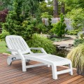 Adjustable Patio Sun Lounger with Weather Resistant Wheels - Gallery View 7 of 57