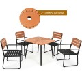 5 Pieces Outdoor Patio Dining Table Set Aluminium Frame - Gallery View 11 of 12