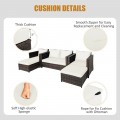 5 Pieces Patio Cushioned Rattan Furniture Set - Gallery View 46 of 71