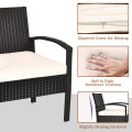 3 Pieces PE Rattan Wicker Sofa Set with Washable and Removable Cushion for Patio - Gallery View 12 of 36