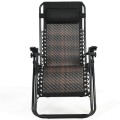 Folding Rattan Zero Gravity Lounge Chair with Removable Head Pillow - Gallery View 17 of 33