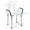 6 Adjustable Height Safety Bathtub Shower Chair with 330lbs Large Weight Capacity - Gallery View 4 of 12