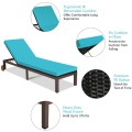 Outdoor Rattan Patio Chaise Lounge Recliner Chair