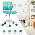 Adjustable Office Task Desk Armless Chair-Blue