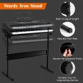 61 Key Electronic Piano with Lighted Keys Stand Bench Headphone - Gallery View 10 of 12