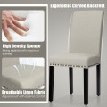 Set of 2 Fabric Upholstered Dining Chairs with Nailhead - Gallery View 46 of 58