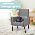 2-in-1 Fabric Upholstered Rocking Chair with Waist Pillow - Gallery View 21 of 33
