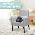 2-in-1 Fabric Upholstered Rocking Chair with Waist Pillow - Gallery View 10 of 33