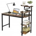 48 Inch Industrial Wooden Computer Desk with 4-Tier Storage Shelves - Gallery View 5 of 12