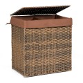 Hand-woven Foldable Rattan Laundry Basket - Gallery View 10 of 24