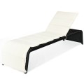 Adjustable Patio Rattan Lounge Chair with Cushions - Gallery View 31 of 35