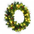 24 Inch Pre-lit Artificial Spruce Christmas Wreath - Gallery View 8 of 12