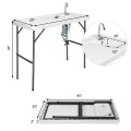 Folding Cleaning Sink Faucet Cutting Camping Table with Sprayer - Gallery View 4 of 19