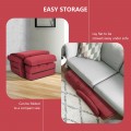 Folding Lazy Floor Chair Sofa with Armrests and Pillow - Gallery View 20 of 40