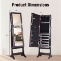 Lockable Mirrored Jewelry Cabinet with Stand and LED Lights - Gallery View 4 of 10