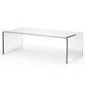 42 x 19.7 Inch Clear Tempered Glass Coffee Table with Rounded Edges - Gallery View 3 of 10