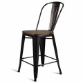 Set of 2 Copper Barstool with Wood Top and High Backrest - Gallery View 8 of 11