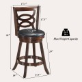 24 Inch Counter Height Upholstered Swivel Bar Stool with Cushion Seat - Gallery View 5 of 23