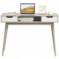 Stylish Computer Desk Workstation with 2 Drawers and Solid Wood Legs - Gallery View 16 of 24
