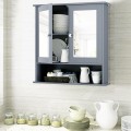 Double Door Wall-Mounted Bathroom Mirror Cabinet with Storage Shelf - Gallery View 16 of 30