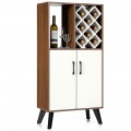 Bar Cabinet Wooden Buffet Sideboard Storage Cupboard with Wine Rack 