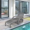 Adjustable Patio Sun Lounger with Weather Resistant Wheels - Gallery View 47 of 57