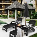 Adjustable Patio Sun Lounger with Weather Resistant Wheels - Gallery View 17 of 57