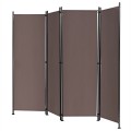 4-Panel Room Divider Folding Privacy Screen with Adjustable Foot Pads - Gallery View 19 of 34