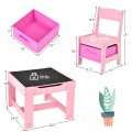 Kids Table Chairs Set With Storage Boxes Blackboard Whiteboard Drawing - Gallery View 27 of 35
