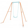 Outdoor Kids Swing Set with Heavy-Duty Metal A-Frame and Ground Stakes - Gallery View 3 of 24