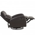 Leather Recliner Chair with 360° Swivel Glider and Padded Seat - Gallery View 18 of 36