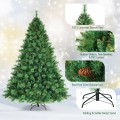 Pre-lit Hinged Christmas Tree with Glitter Tips and Pine Cones - Gallery View 23 of 36