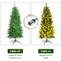 5/6/7 Feet PVC Hinged Pre-lit Artificial Fir Pencil Christmas Tree with 150 Lights - Gallery View 17 of 34