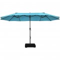 15 Feet Double-Sided Patio Umbrella with 12-Rib Structure - Gallery View 47 of 66