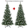 8 Feet Snow Flocked Artificial Christmas Hinged Tree - Gallery View 10 of 12