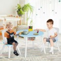 Wood Activity Kids Table and Chair Set with Center Mesh Storage - Gallery View 7 of 57