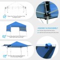17 x 10 Feet Foldable Pop Up Canopy with Adjustable Dual Awnings - Gallery View 45 of 48