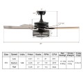  48 Inch Ceiling Fan with 5 Wooden Rustic Reversible Blades - Gallery View 6 of 12