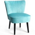 Set of 2 Upholstered Modern Leisure Club Chairs with Solid Wood Legs - Gallery View 29 of 36