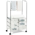 6 Drawer Rolling Storage Drawer Cart with Hanging Bar for Office School Home - Gallery View 28 of 48