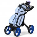4 Wheel Golf Push Cart with Brake Scoreboard Adjustable Handle - Gallery View 43 of 48