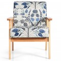 Modern Accent Armchair Fabric Lounge Chair with Rubber Wood Leg - Gallery View 16 of 36